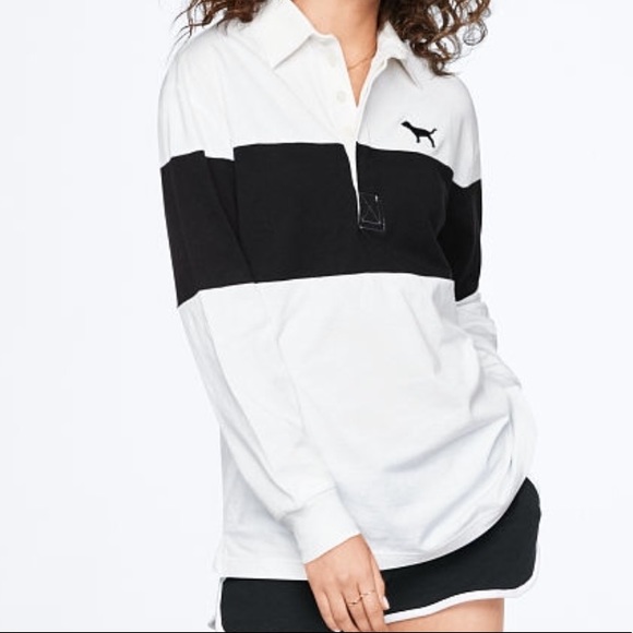 PINK Victoria's Secret Tops - HP 9/25 🎉 NEW 💕 VS Pink Rugby shirt long sleeve